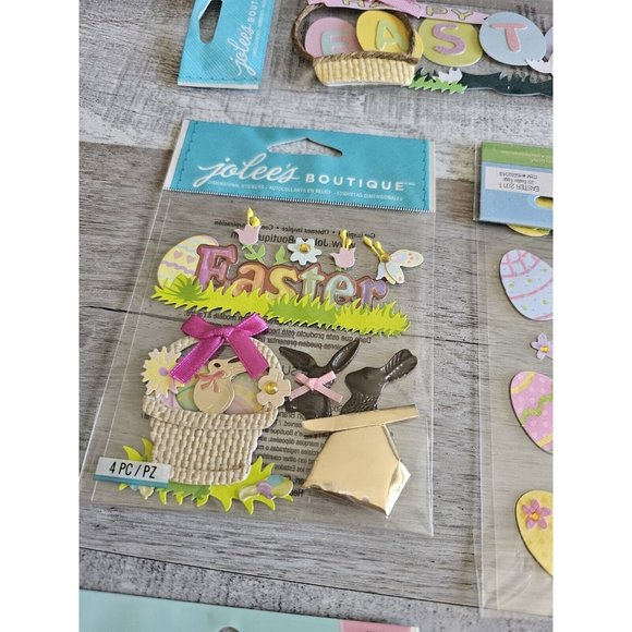 Sticker Lot Easter Basket Bunny Eggs Spring Scrapbooking 3D Stickers RARE #56 - Picture 8 of 10